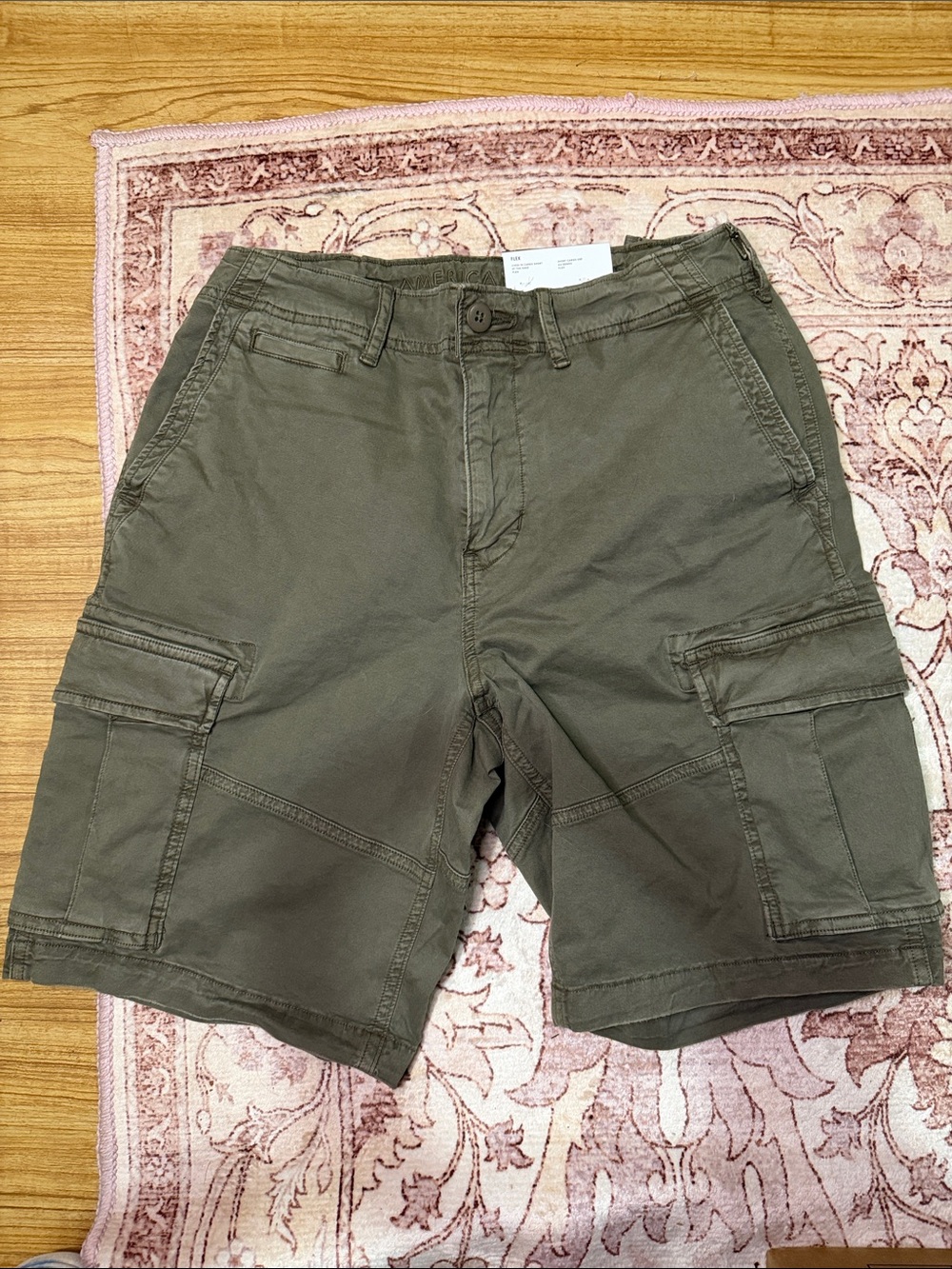 American Eagle Outfitters Men's Olive Cargo Utility Shorts